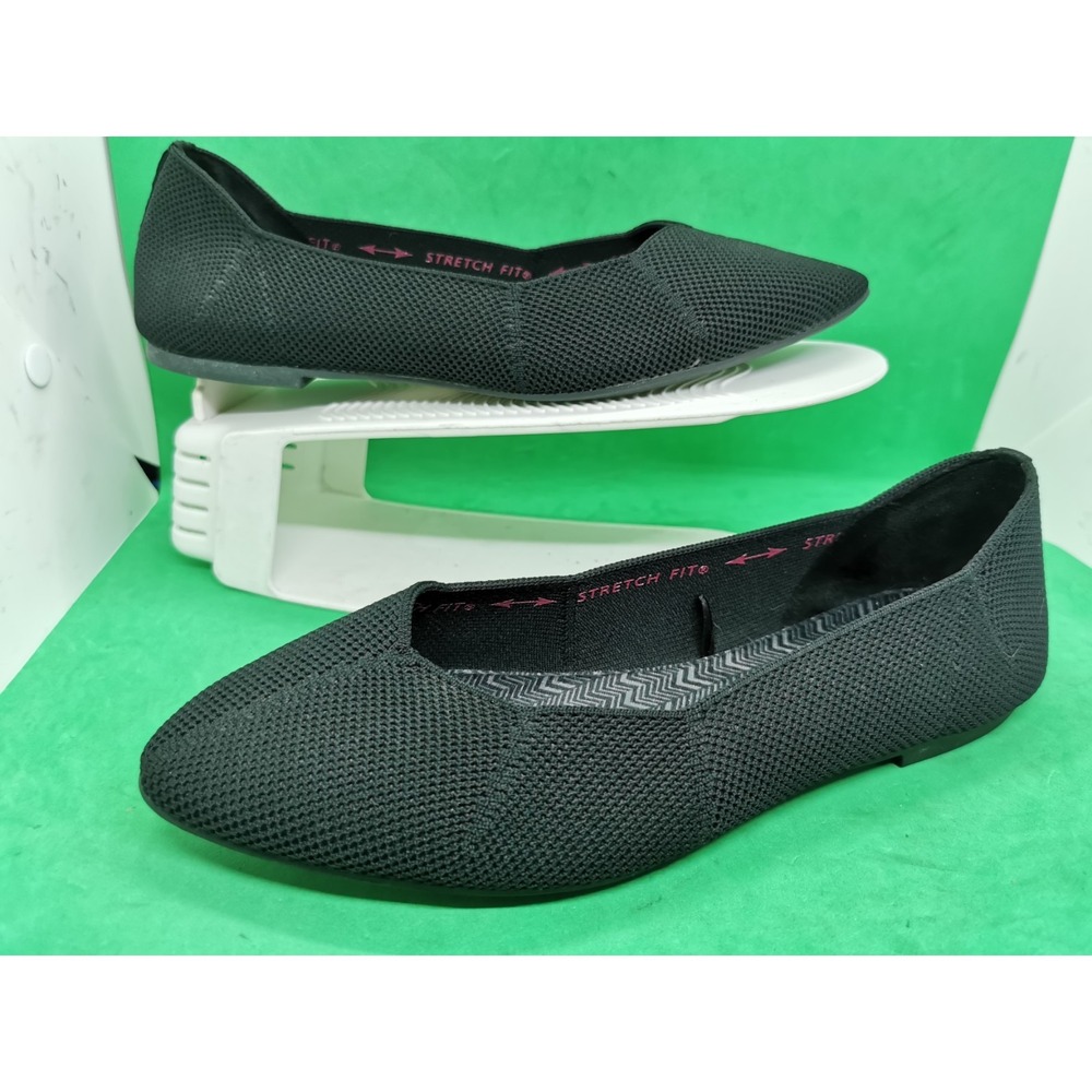 Skechers Cleo Memory Foam Stretch Knit Navy Ballet Flat Shoes 158022 Women 9.5